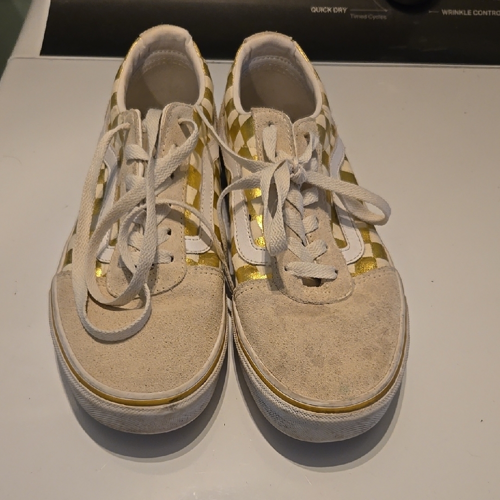 Gold and White Sneakers